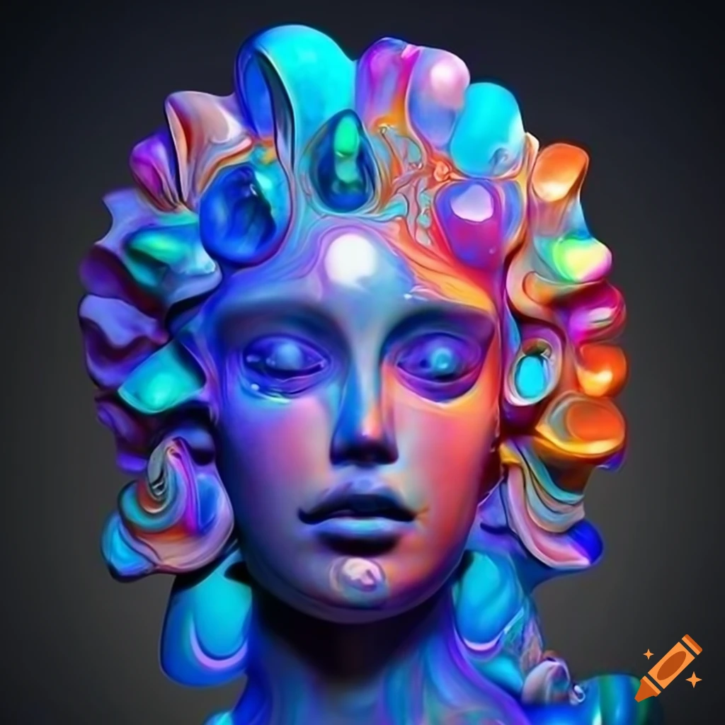 Sculpted veined marble figures with detailed cinematic lighting