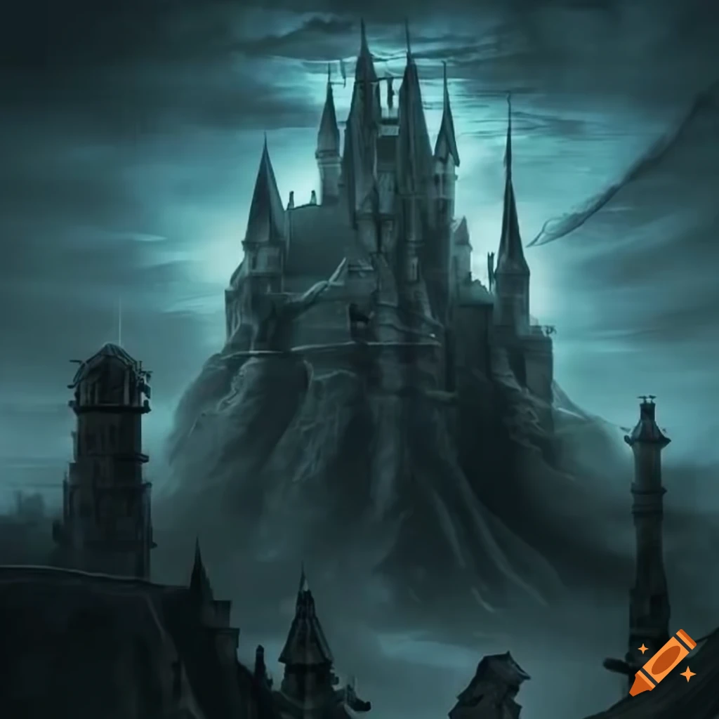Dark fantasy castle on Craiyon