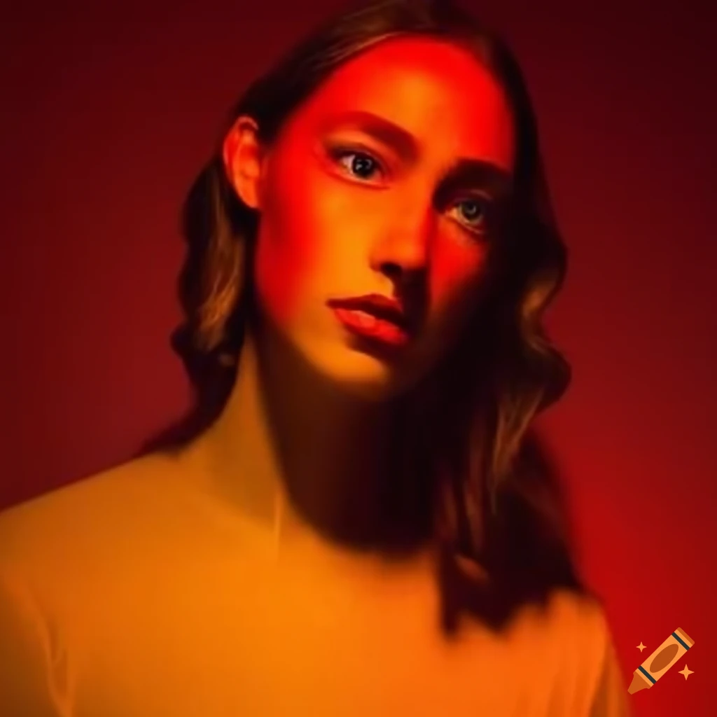 Person in Wes Anderson style with limited bold colors, symmetrical composition, and vibrant hues
