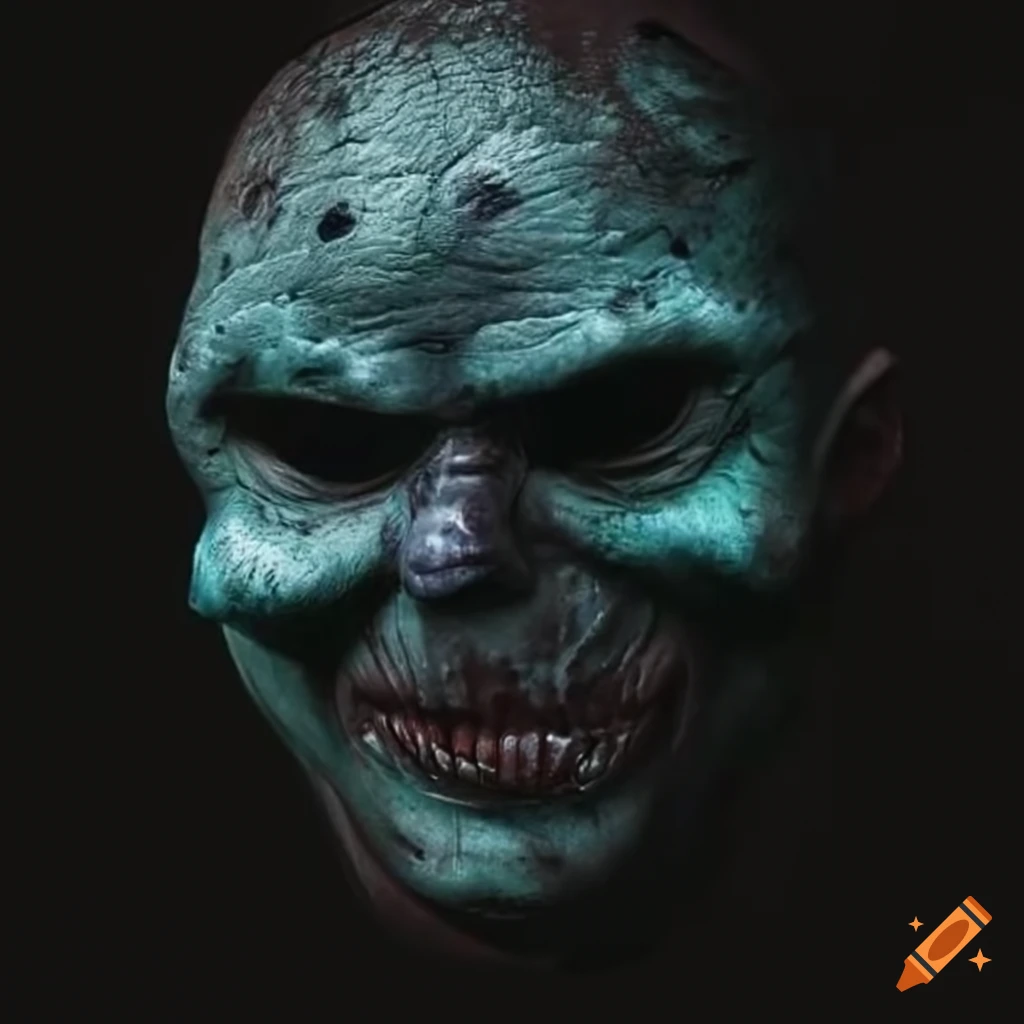 Terrifying mask with decomposition and decadence elements