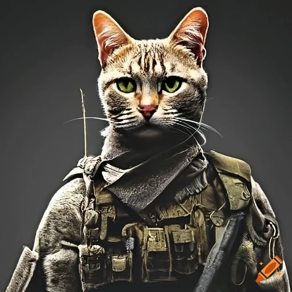 Cat prepared for battle