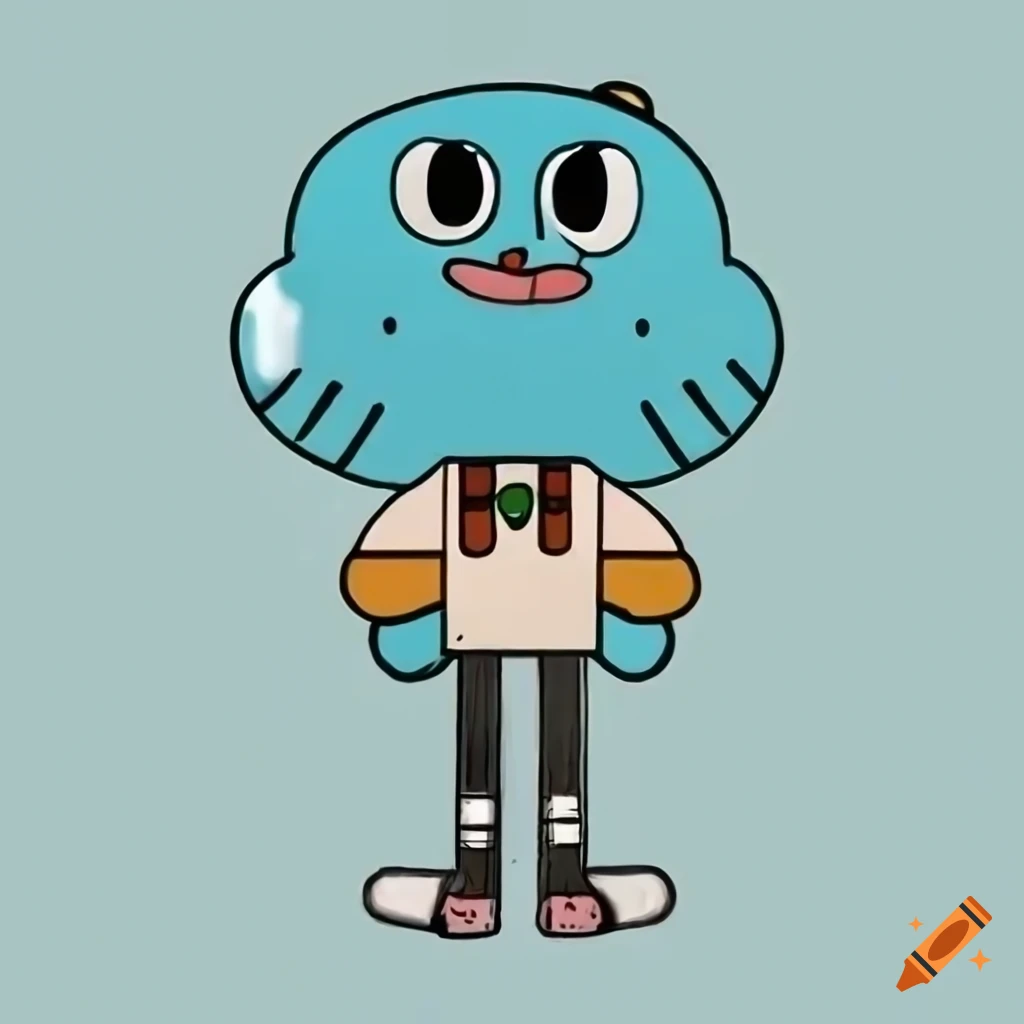 Gumball Watterson in Sanrio Hello Kitty style