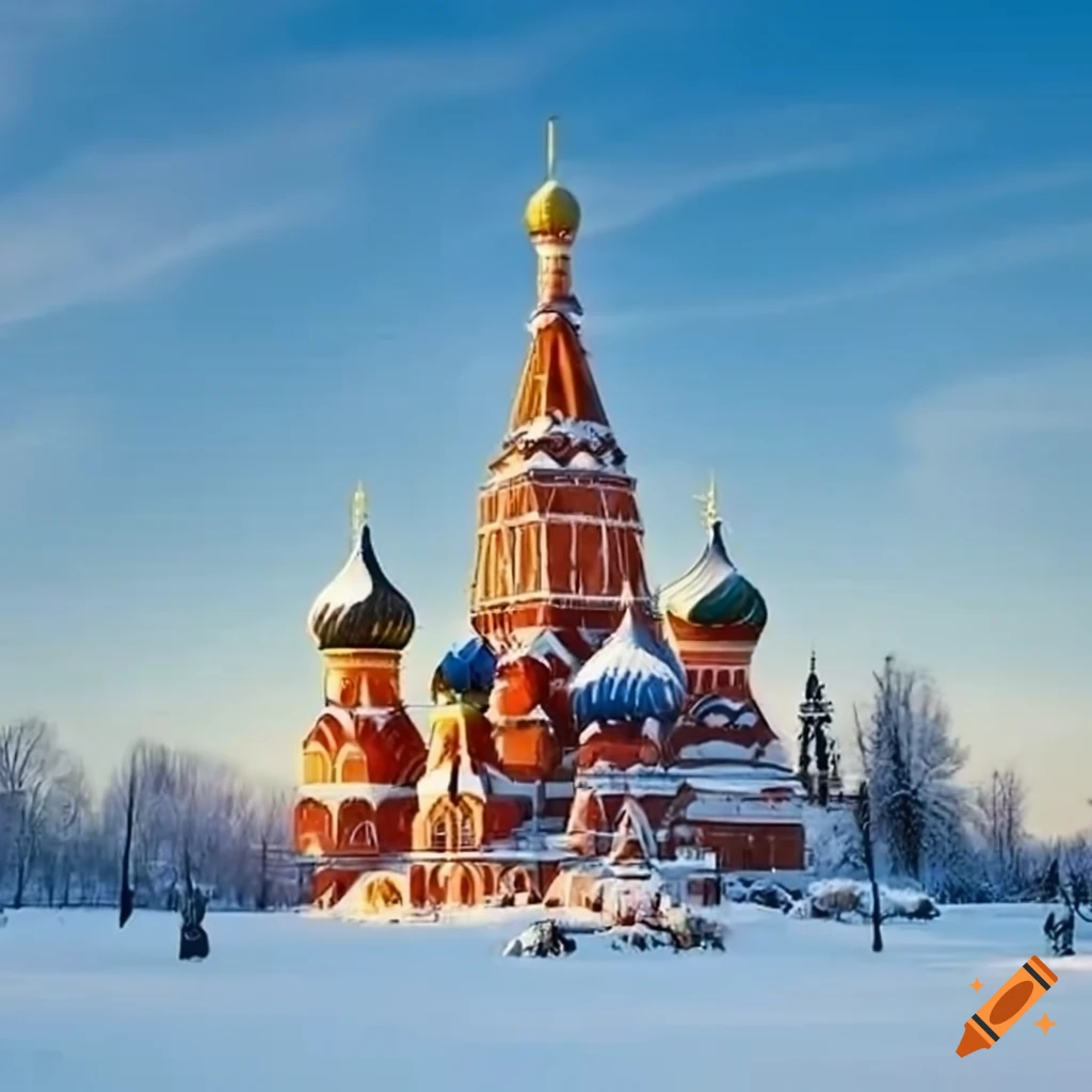 Snowy winter day in the Soviet Union