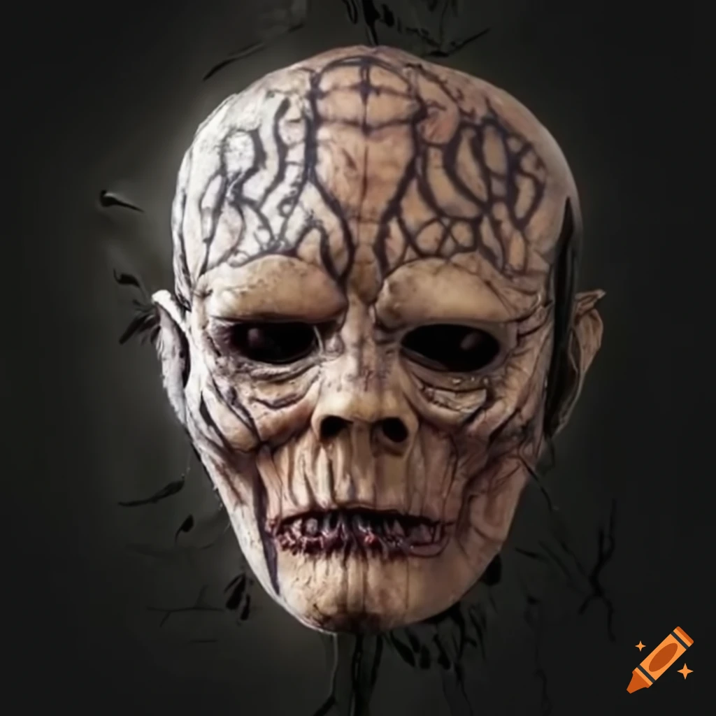 Terrifying mask with decomposition and decadence elements