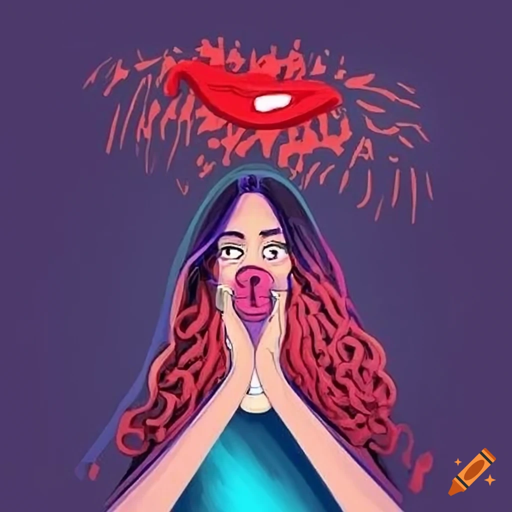 Freedom of expression poster with open mouth and broken lock