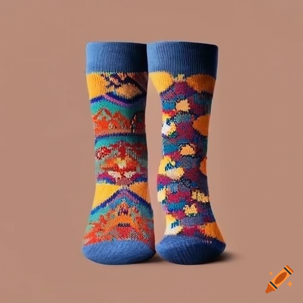 Socks with Armenian design elements