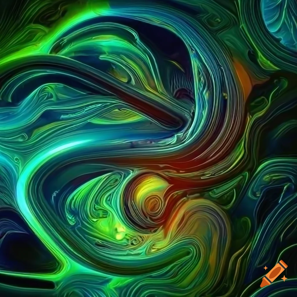 Abstract organic biomechanical artwork with curvy tree-like elements