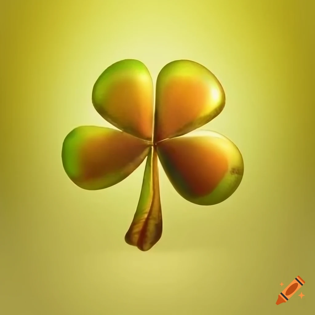 Golden four-leaf clover symbolizing magic