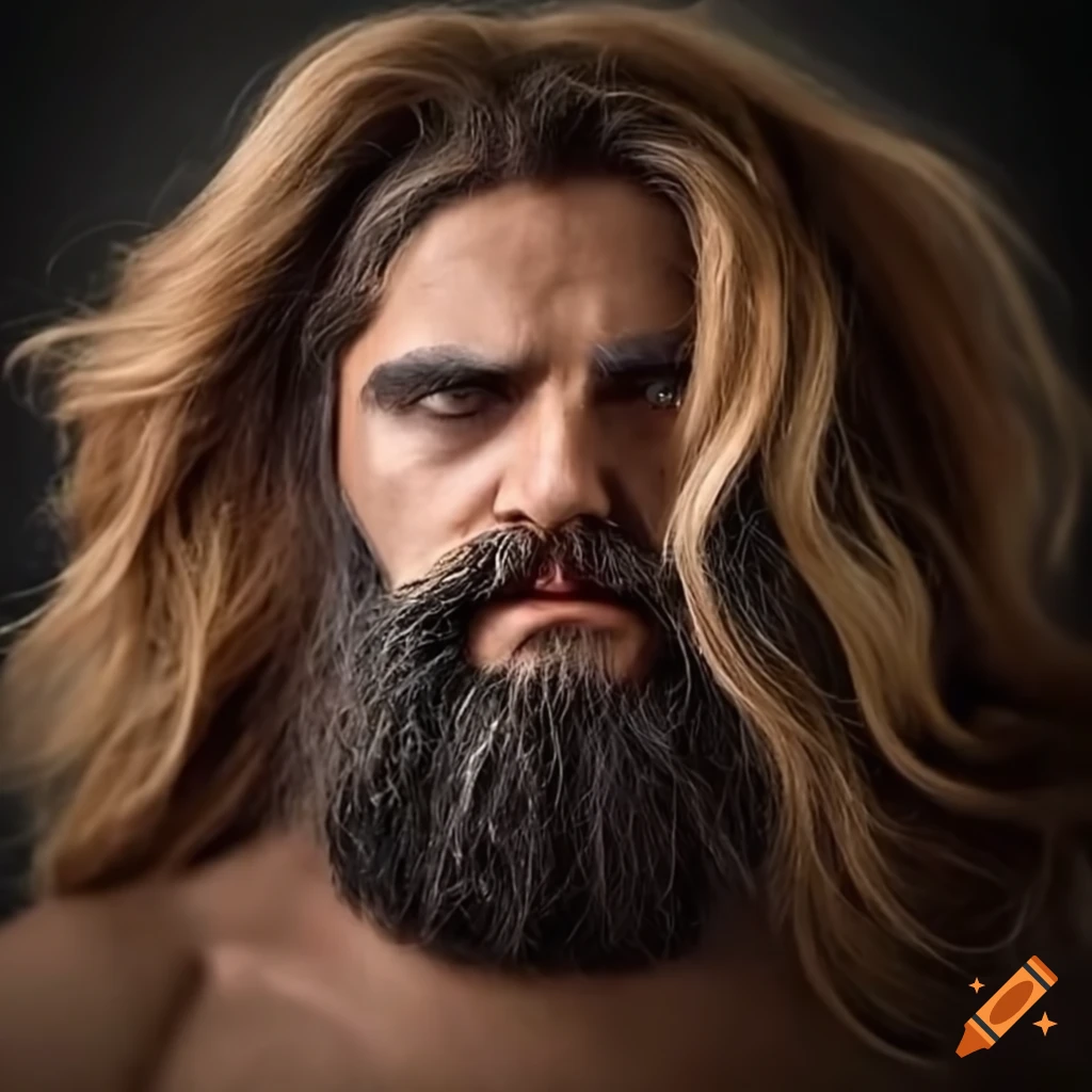 Greek god with triangle and beard