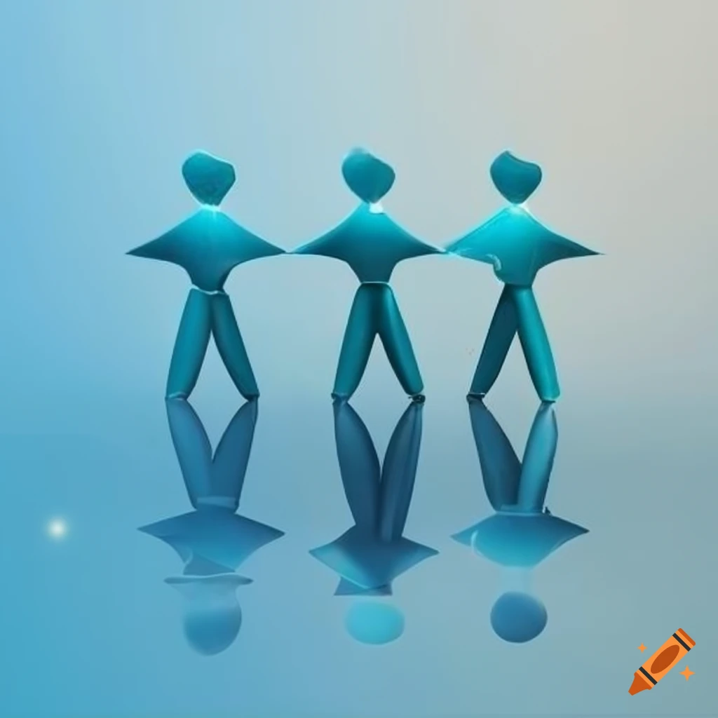 Business support network with three figures