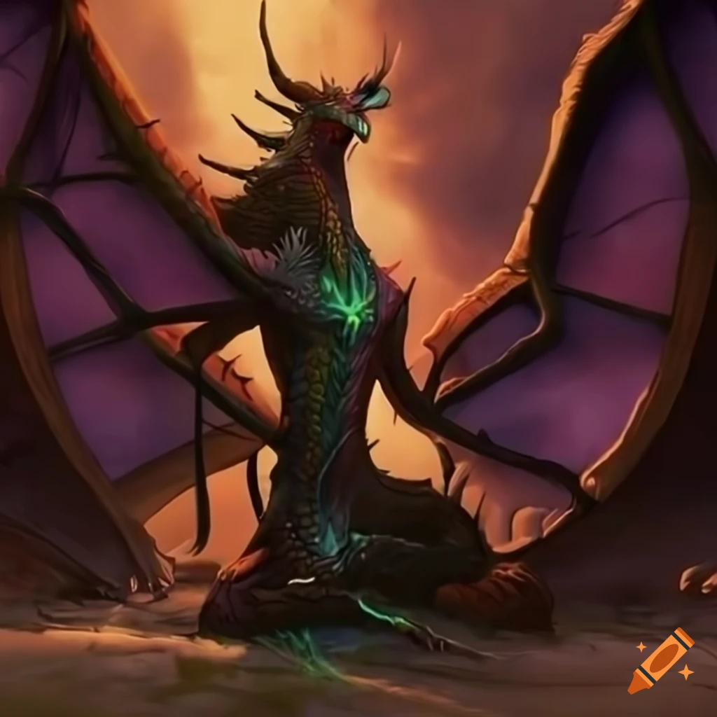Avatar-inspired dragon-humanoid in a magical land