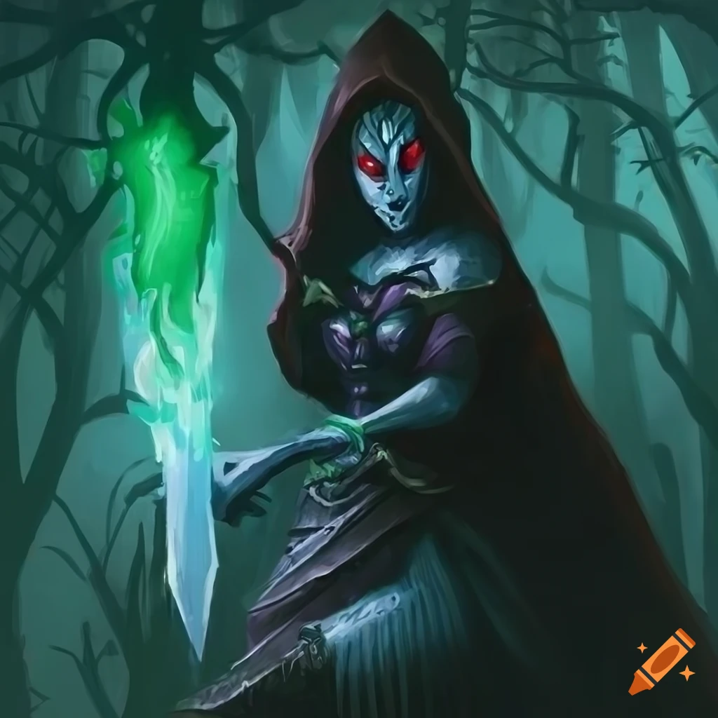 Dark poison sword in a mysterious forest setting