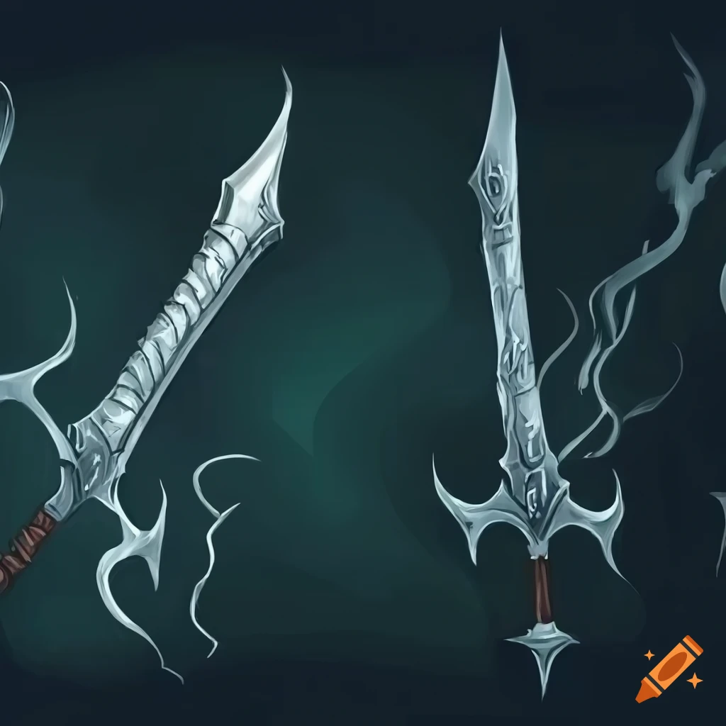 Poisonous silver swords in a dark forest