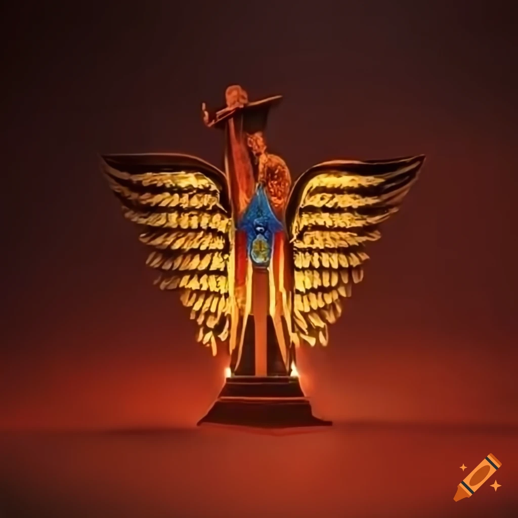 Chevron of the Ukraine border service with Lviv city and Archangel Michael