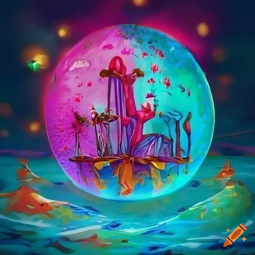 Magic island with psychedelic gifts