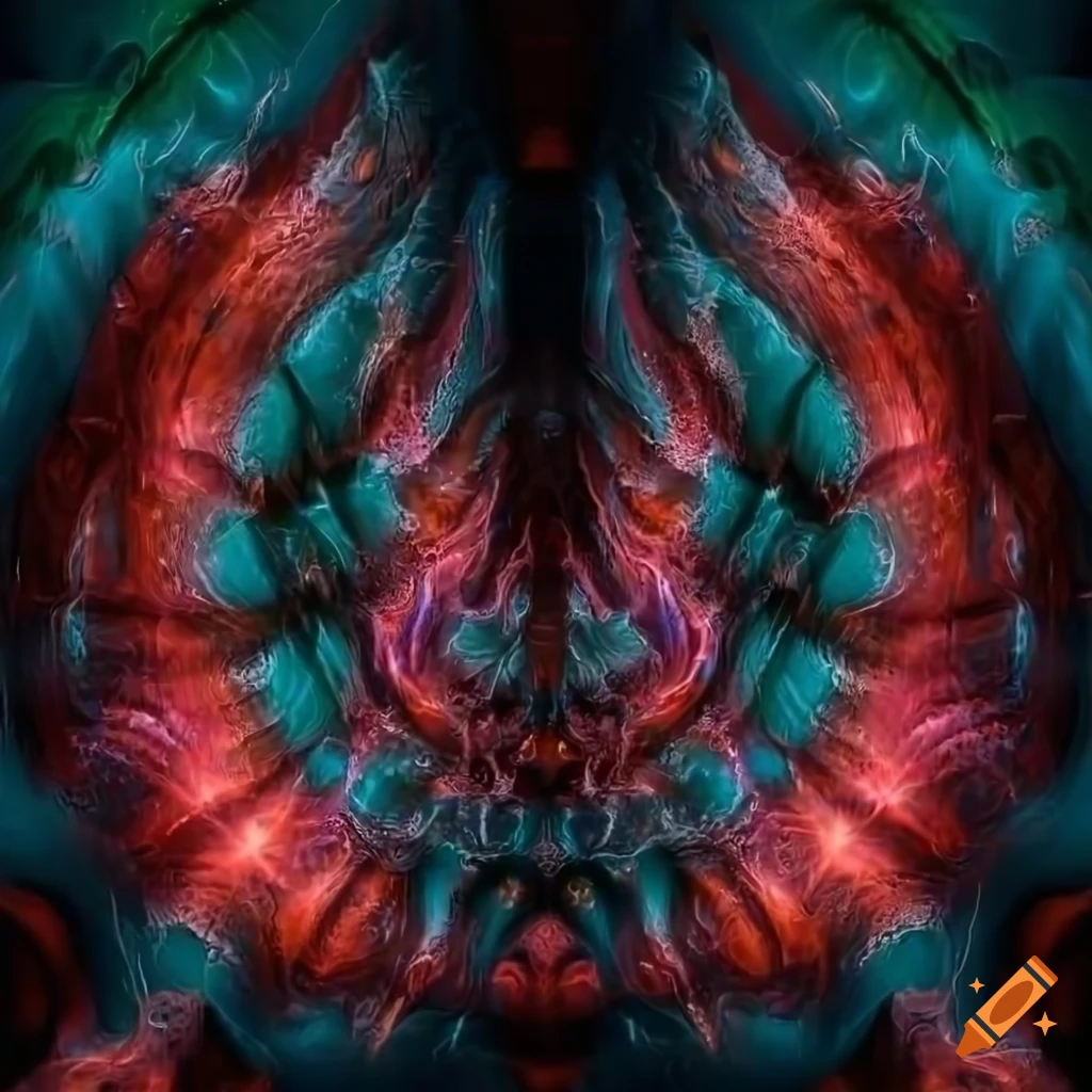 Biomechanical abstract composition of humanoid organic life forms