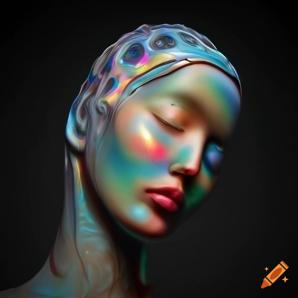 Sculpted marble figures with intricate details and cinematic lighting