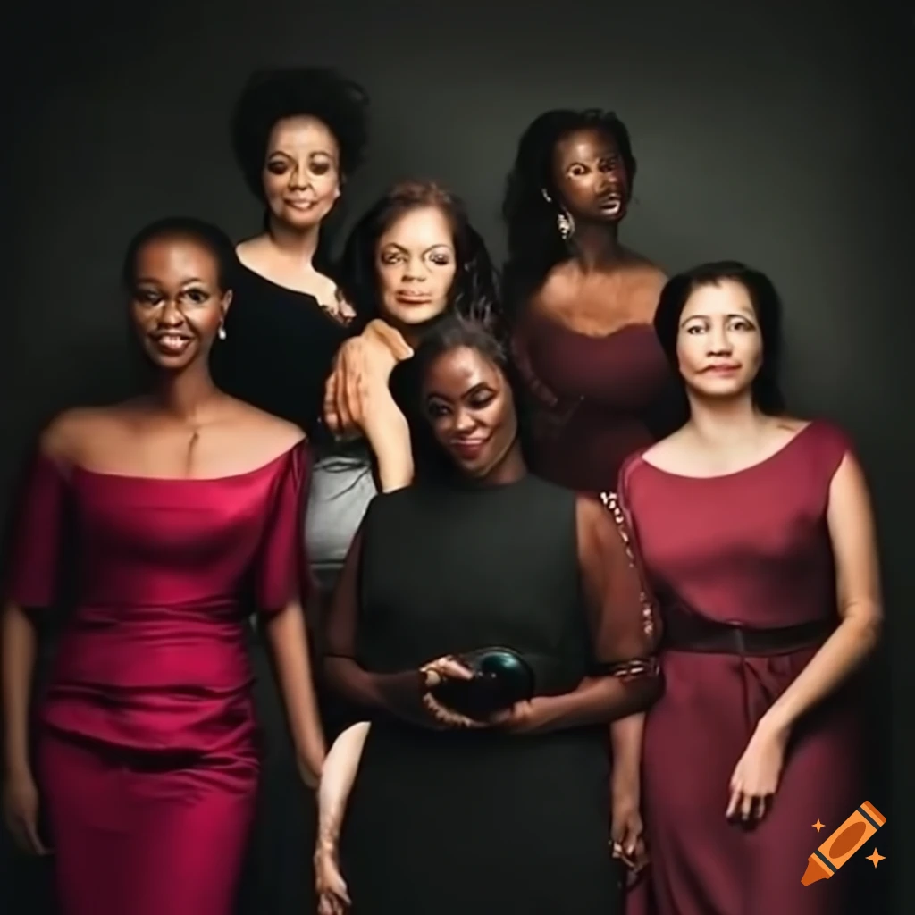 Group of diverse strong women standing in solidarity