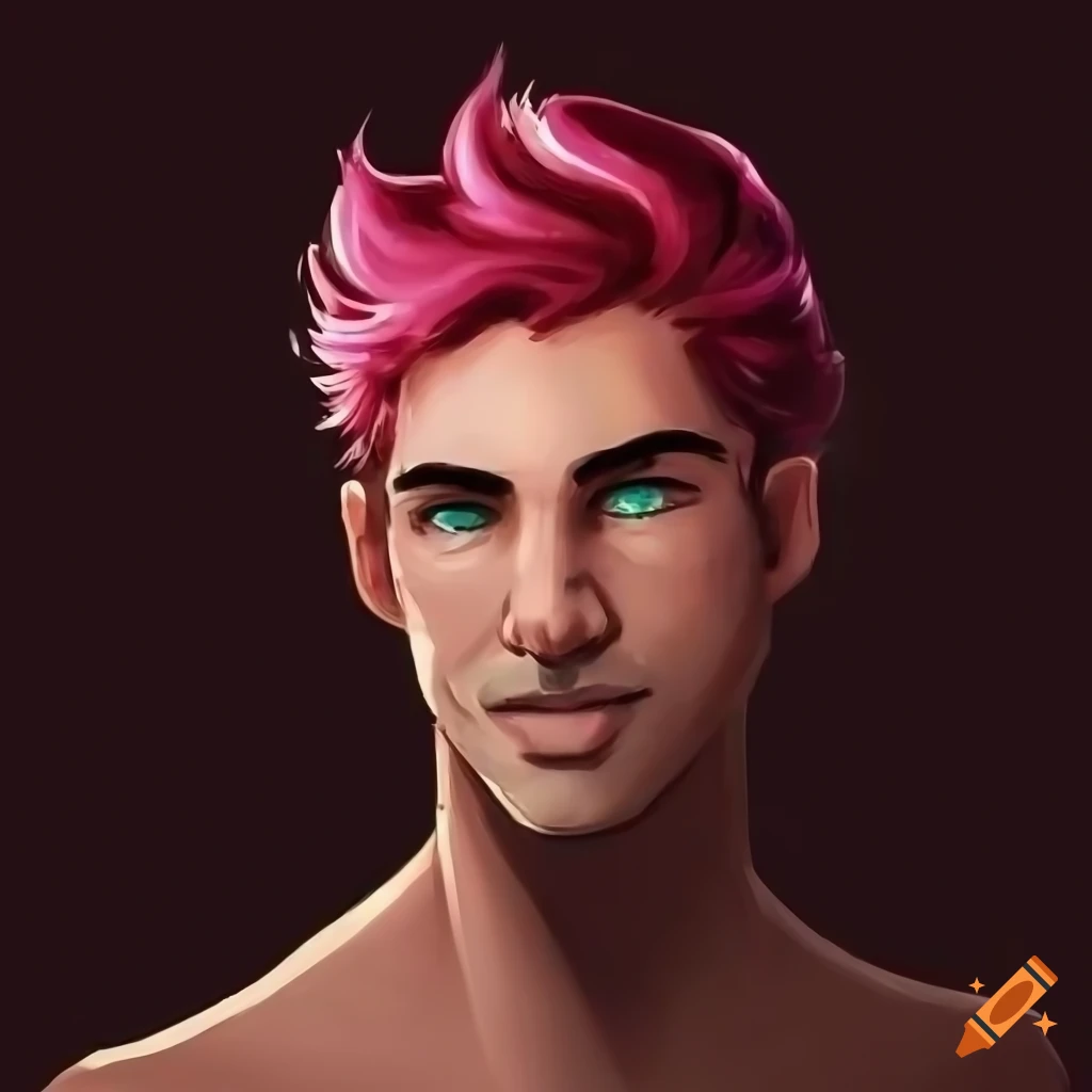 Flirty male furry avatar with a Pokémon mix in concept art