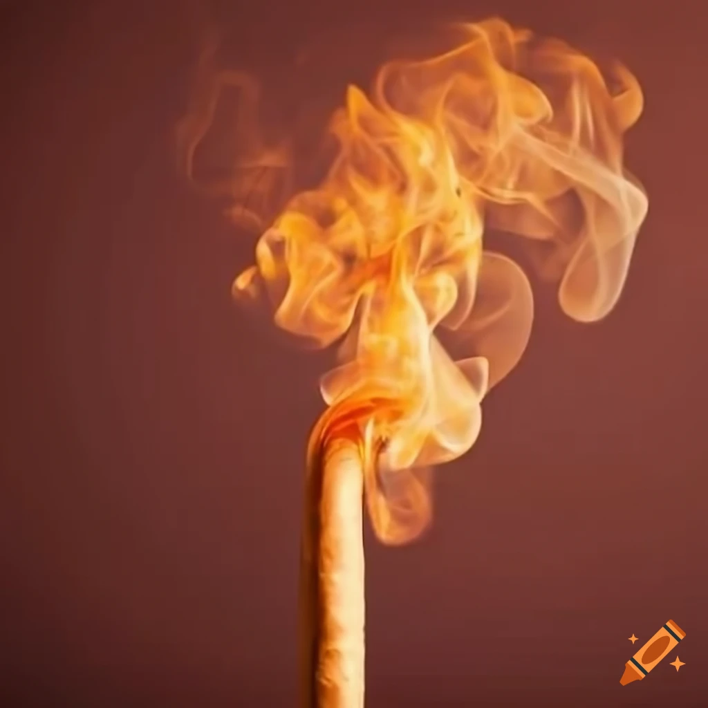 Orange smoke from a cigar on an orange background