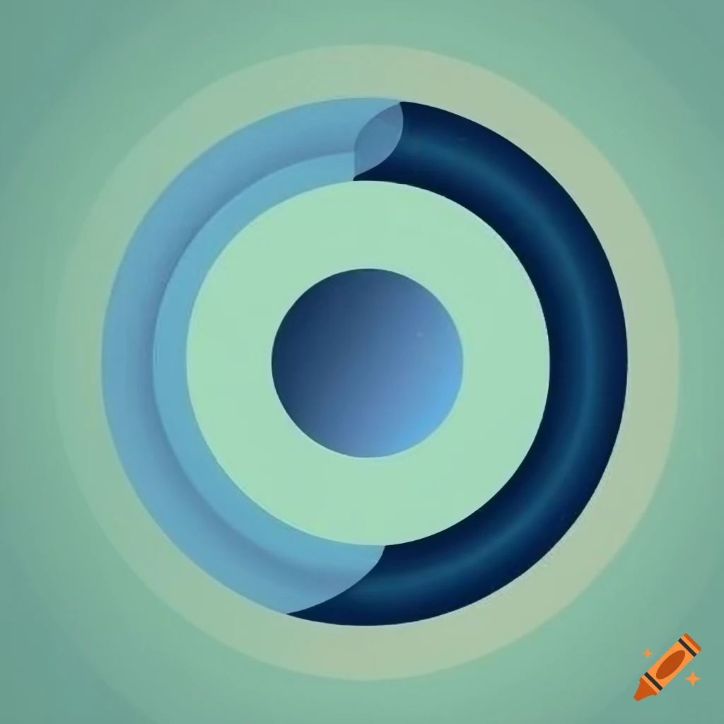 Attractive and minimalist homepage design with pale green and navy blue colors and concentric circles