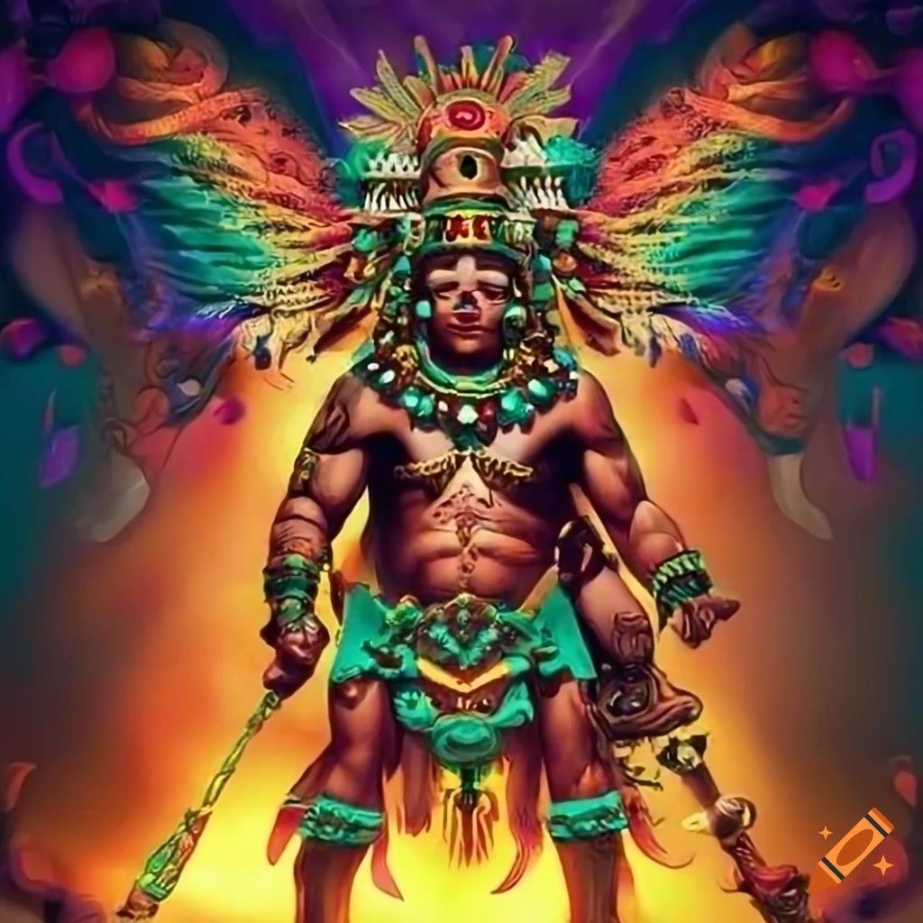 Aztec Gods depicted at night