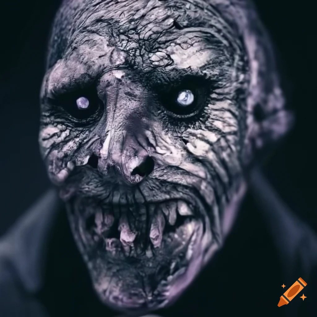 Terrifying mask with decomposition and decadence elements