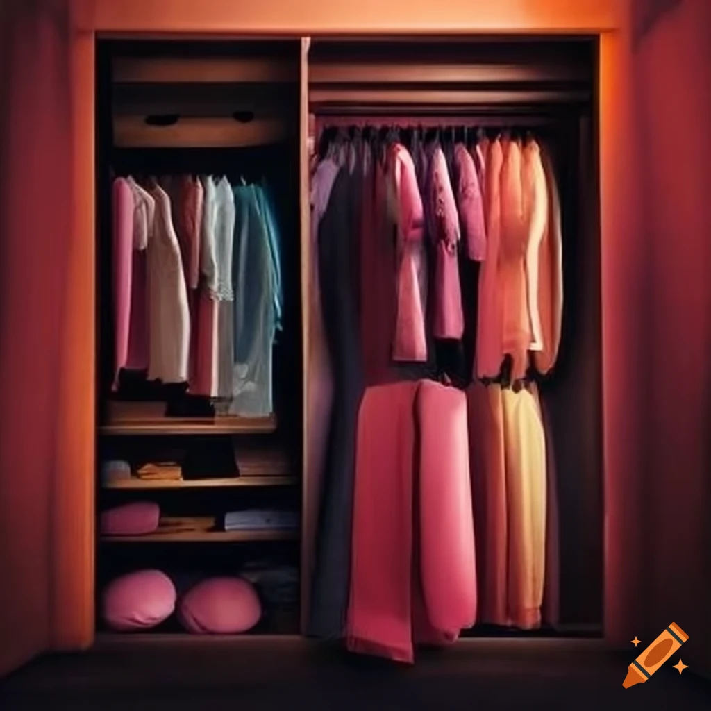 Wardrobe overflowing with fabric