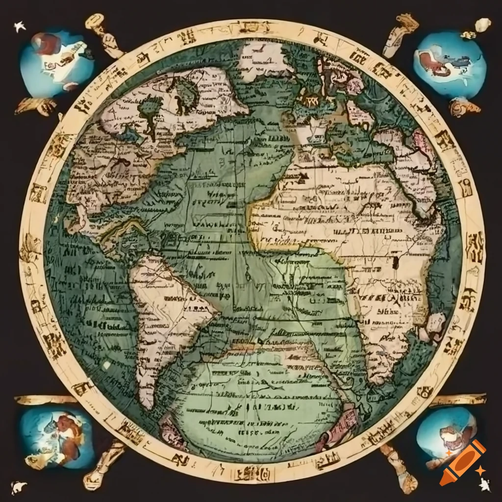 Map showing fictional lands like Avolonia, Yulslanda, Altesia, Bravia, Orionia, Viralvania, Lares