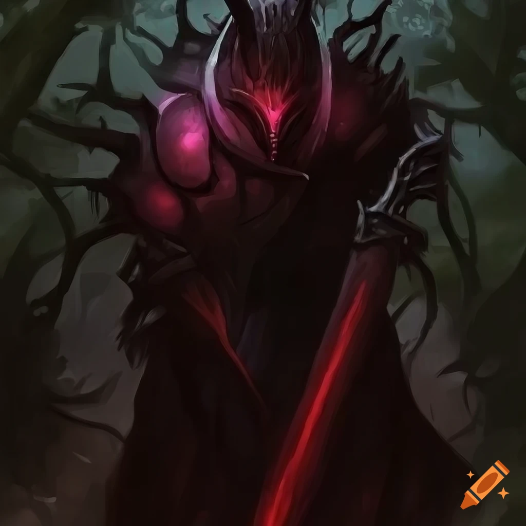 Dark poison sword in a mysterious forest setting