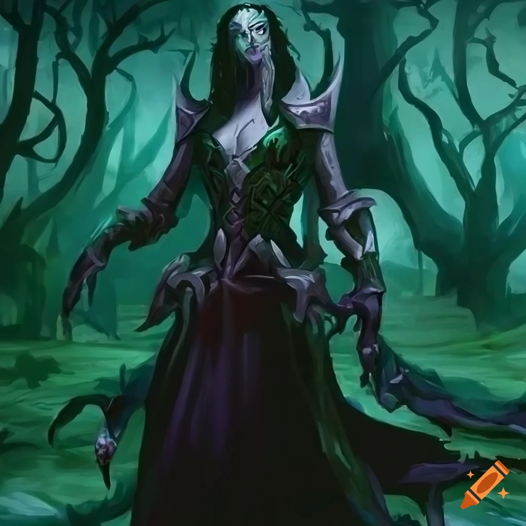 Dark poison sword in a mysterious forest setting