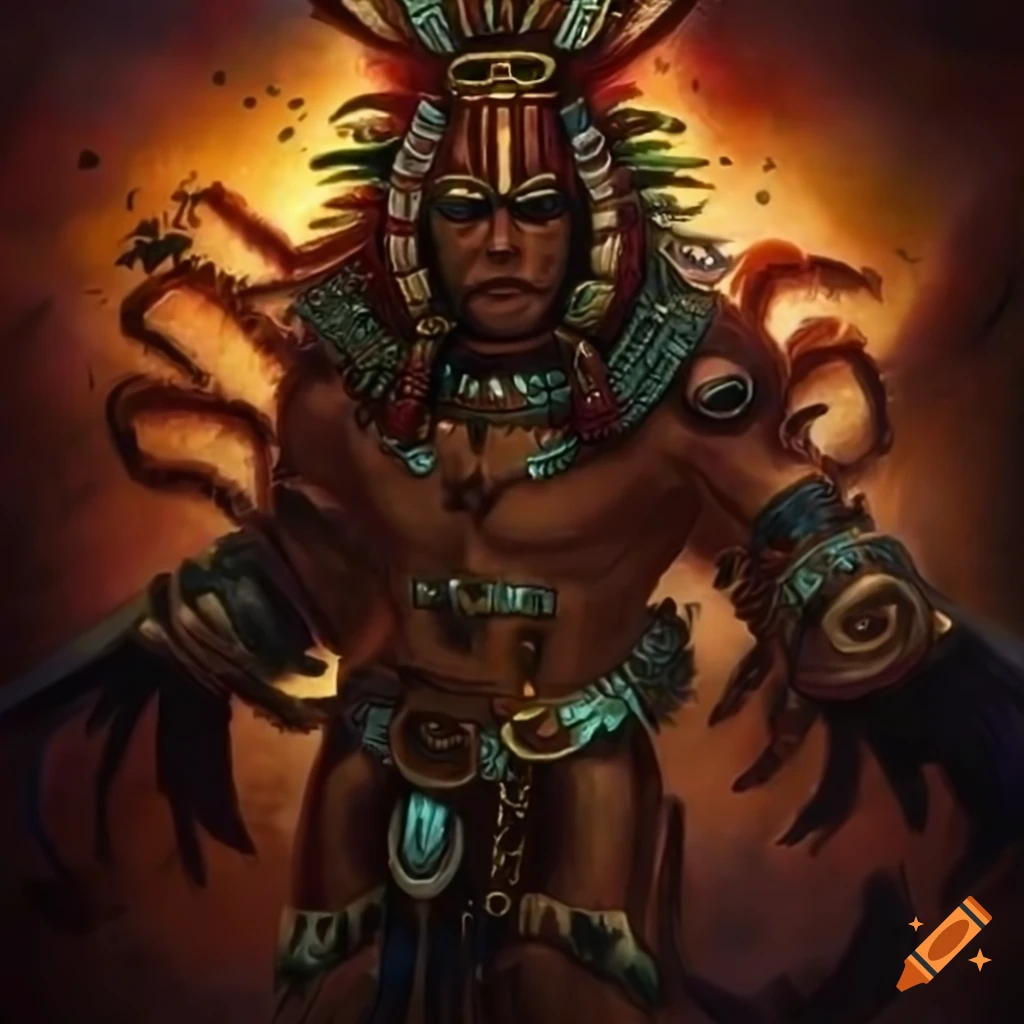 Aztec Gods depicted at night