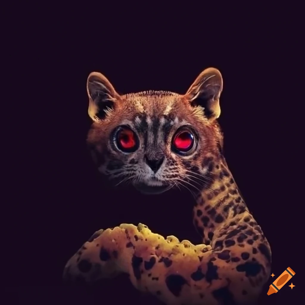 Animals with red eyes surrounded by an aurora