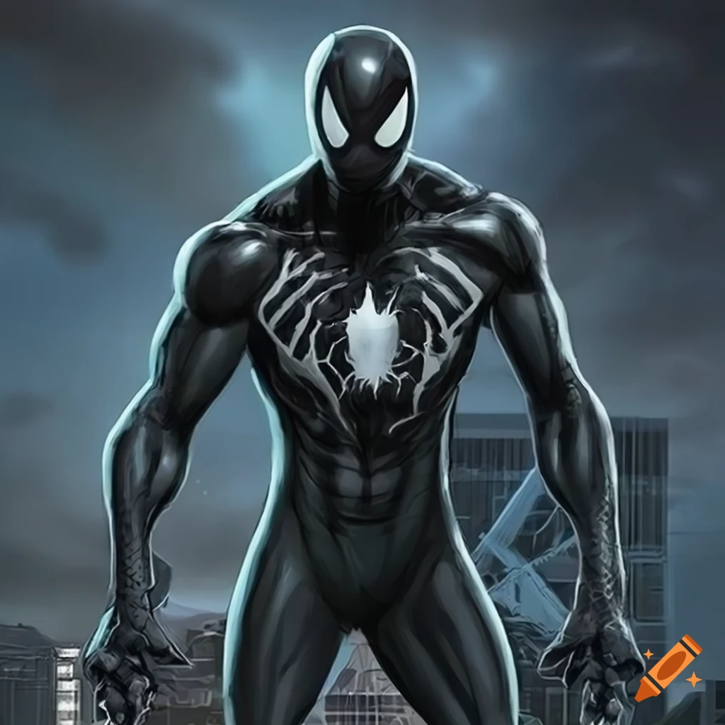 Symbiote black spiderman character on Craiyon