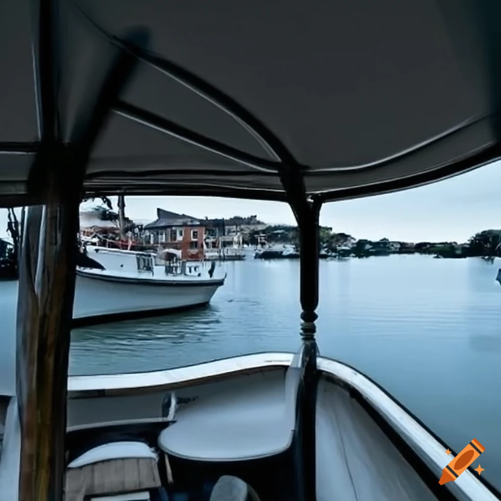 Veranda boat on a canal