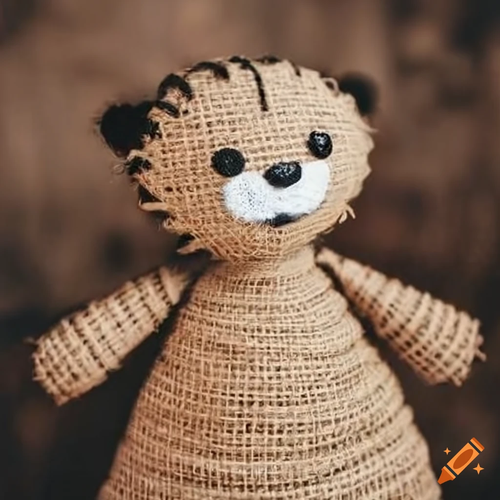 Burlap doll with Hobbes 'hide' label
