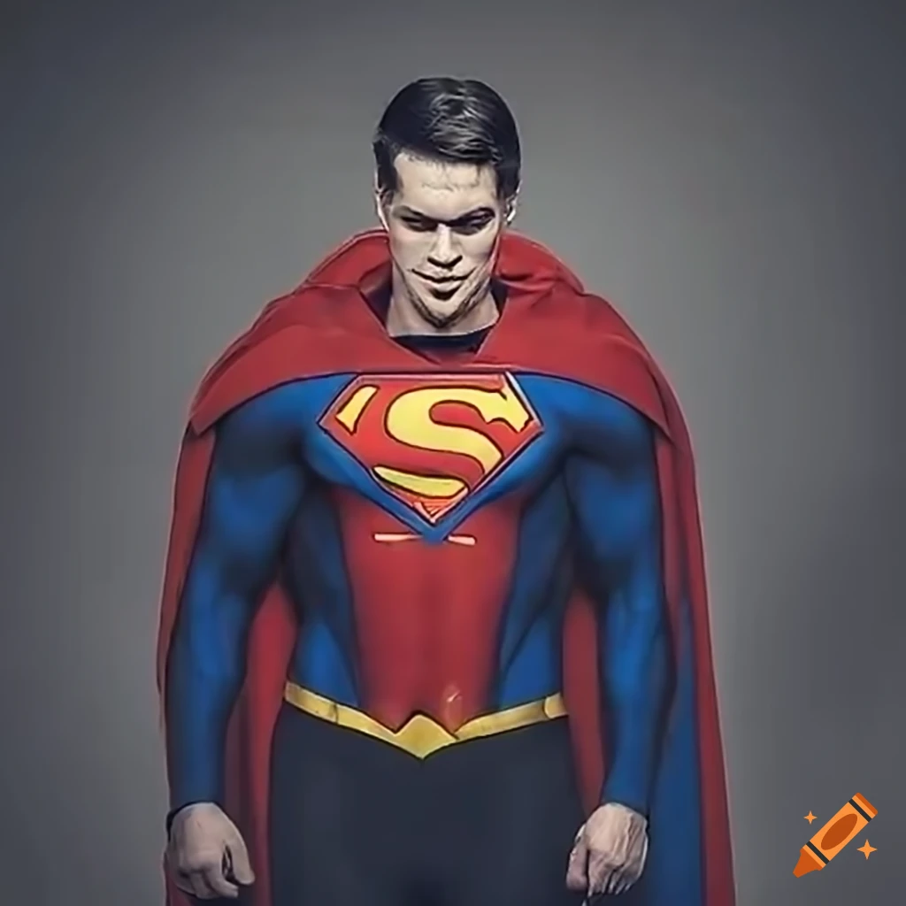 Confident superhero with a gym body and a smiling face
