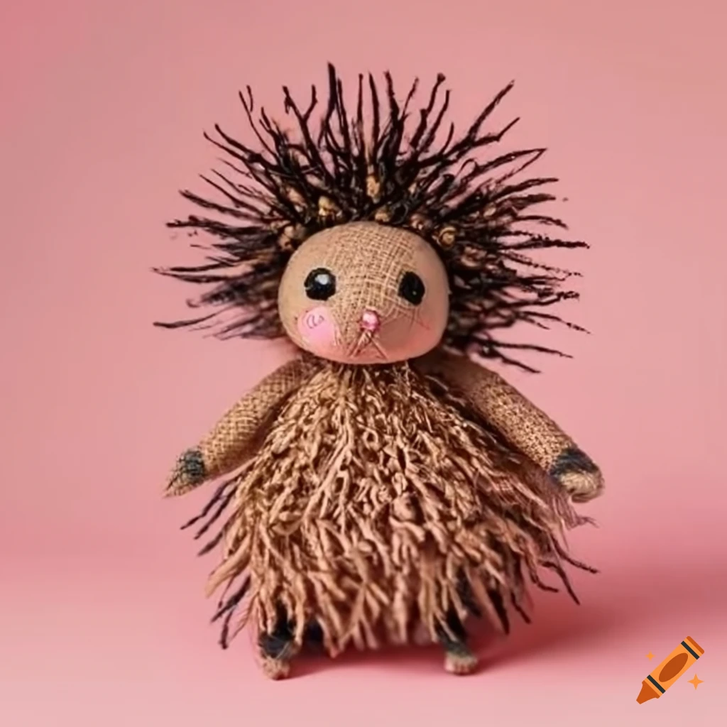 Cute porcupine burlap doll in a flamenco style