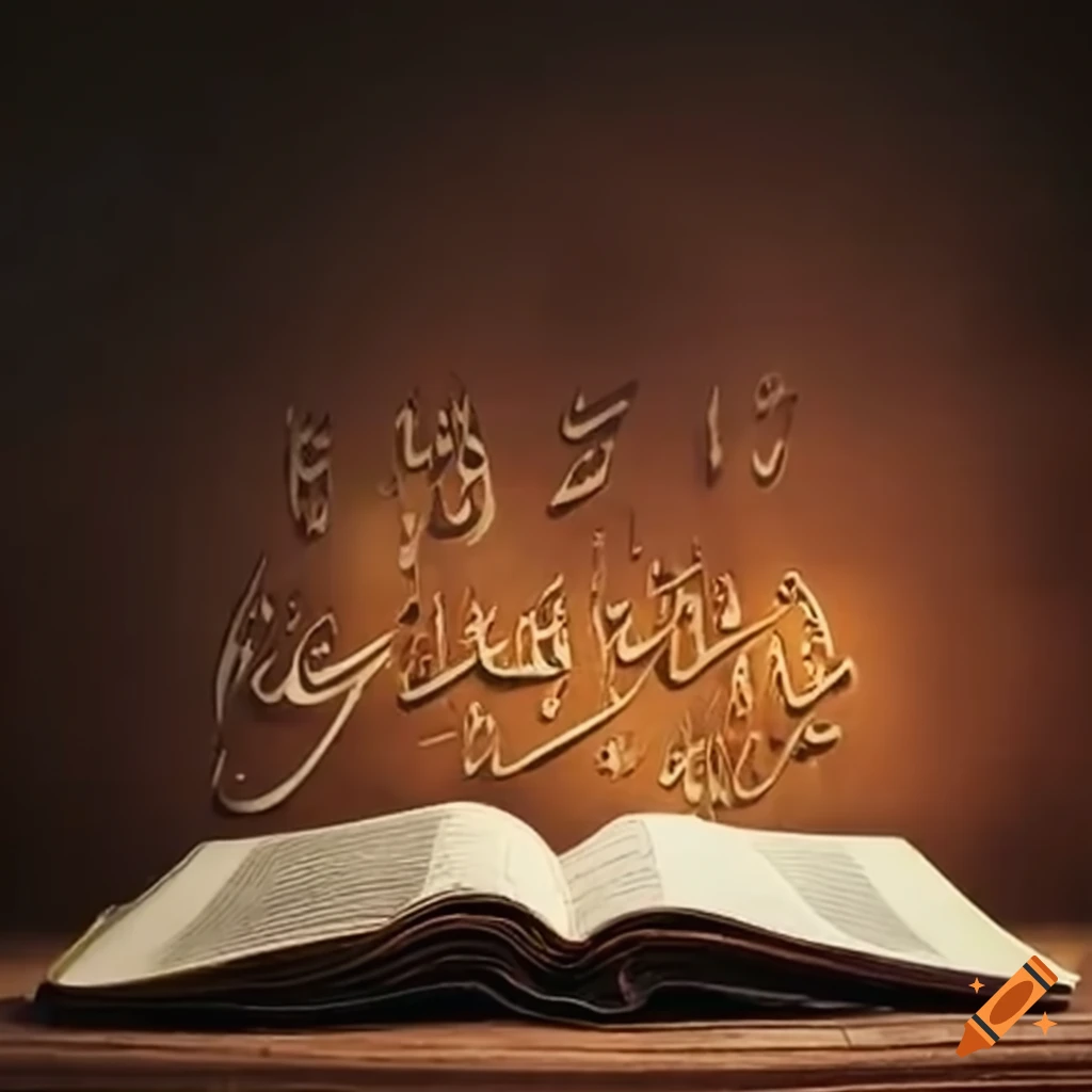 Scholar immersed in Arabic textbooks surrounded by books and papers