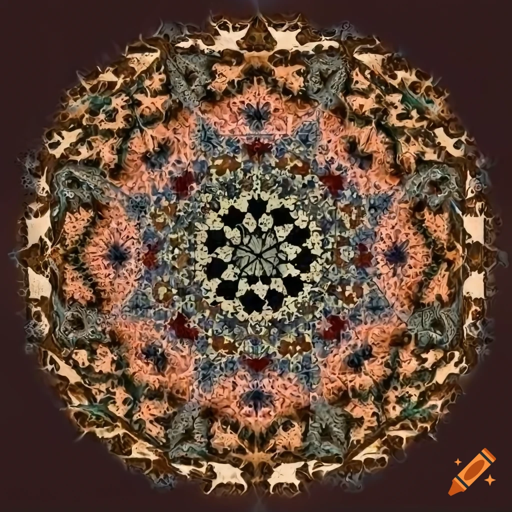 Islamic mosaic in fractal pattern