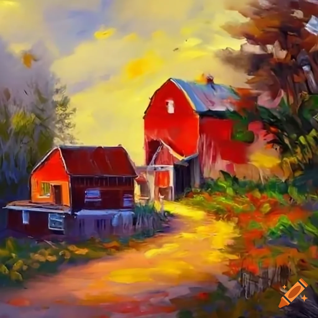 Farm with chickens