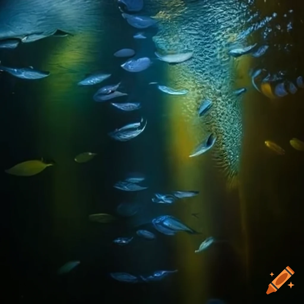 School of fish bokeh by Vincent Van Gogh