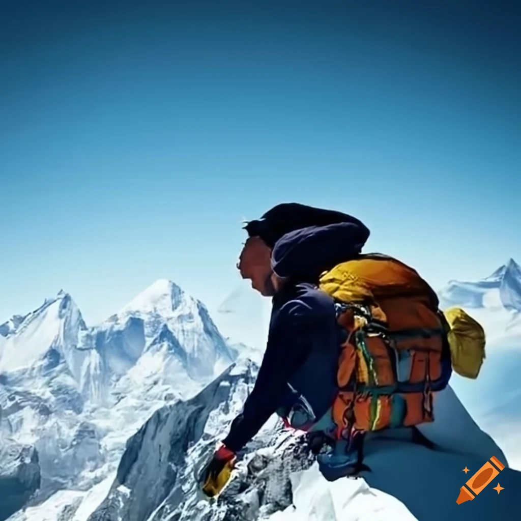 Man climbing Everest with his cat on his back
