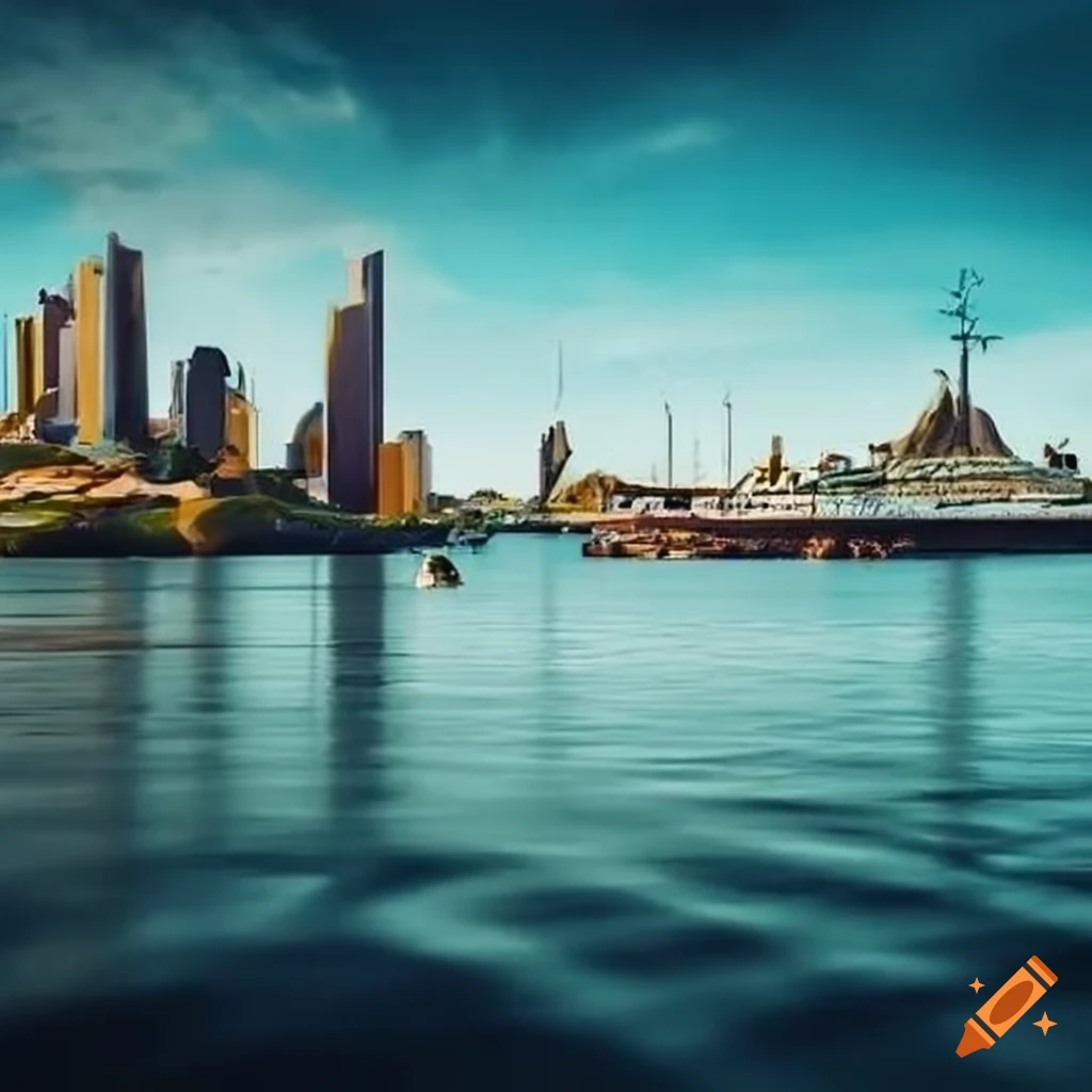 Woolloomooloo bay in surrealist Dalí style