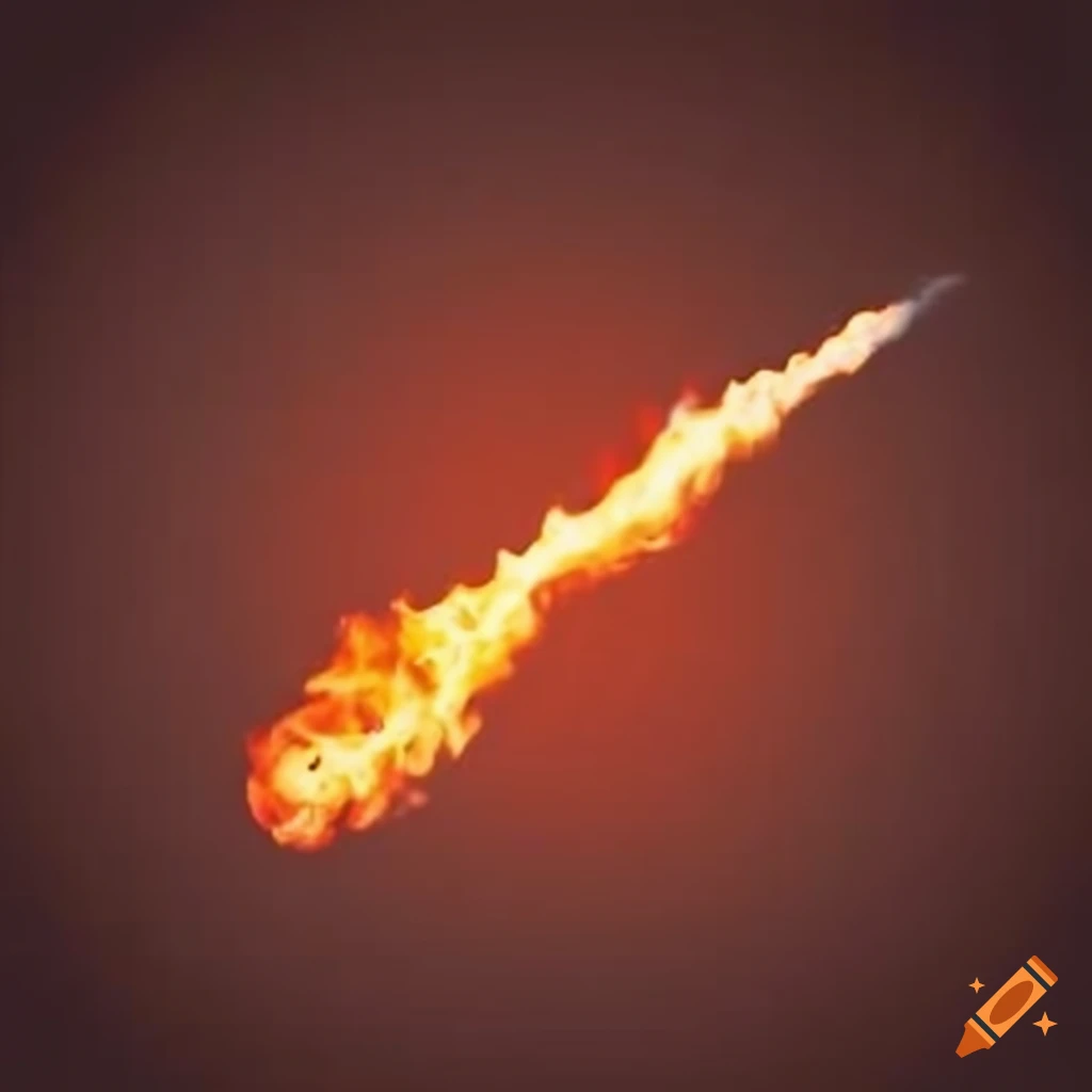 Flying burning fireball
