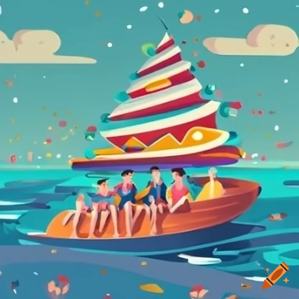 Friends and family celebrating milestone birthday on a yacht