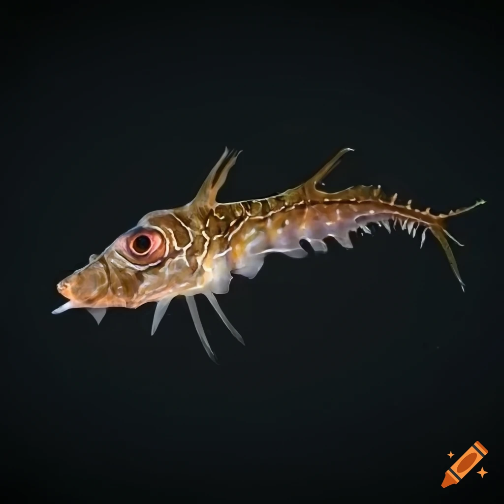 Dragonfish Stomiidae on a dark background