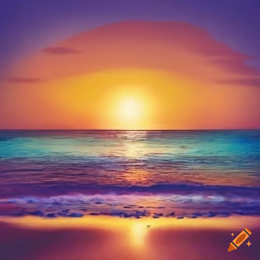Summer beach evening scene