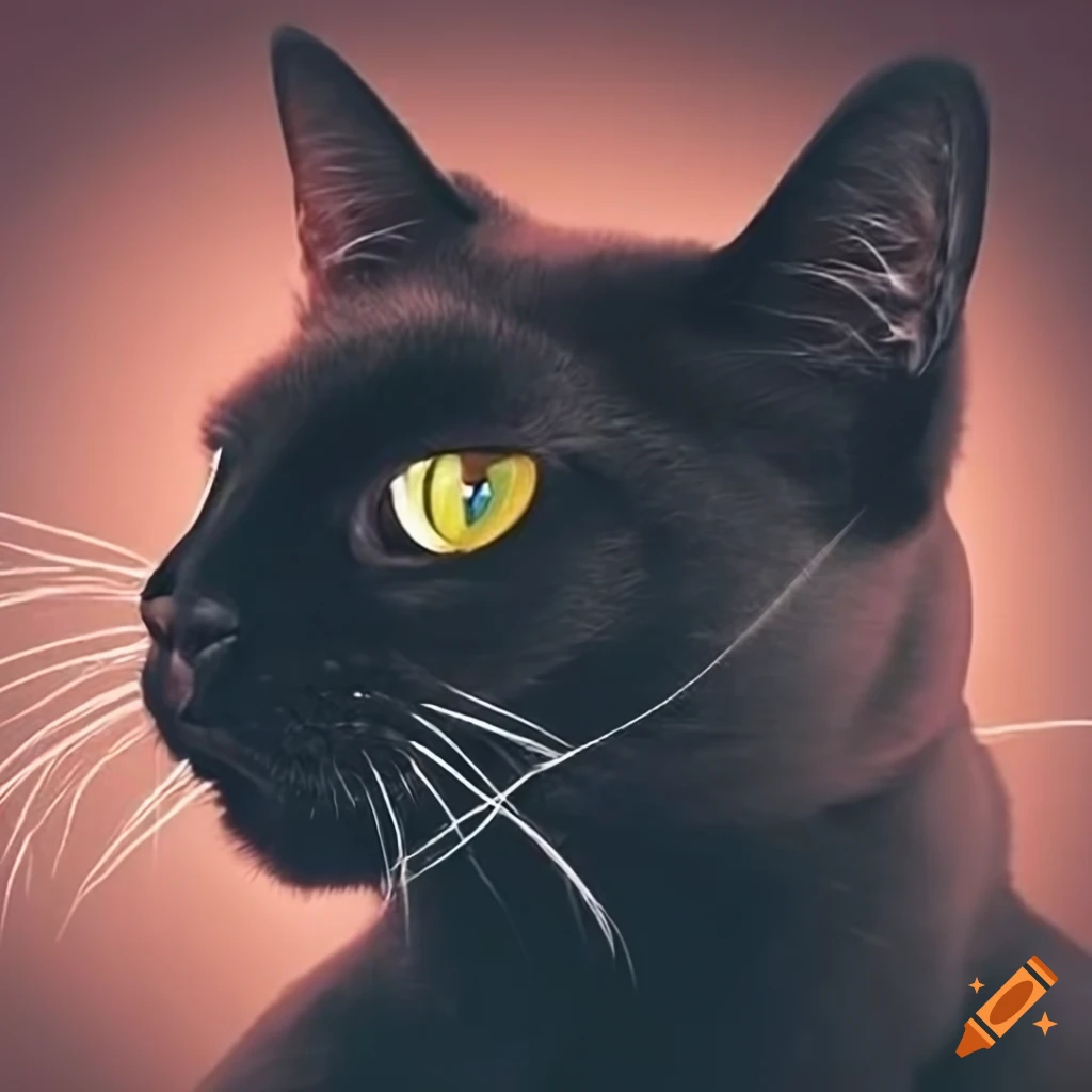 Black cat on Craiyon