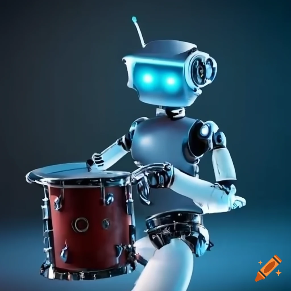 Drumplaying robot on Craiyon